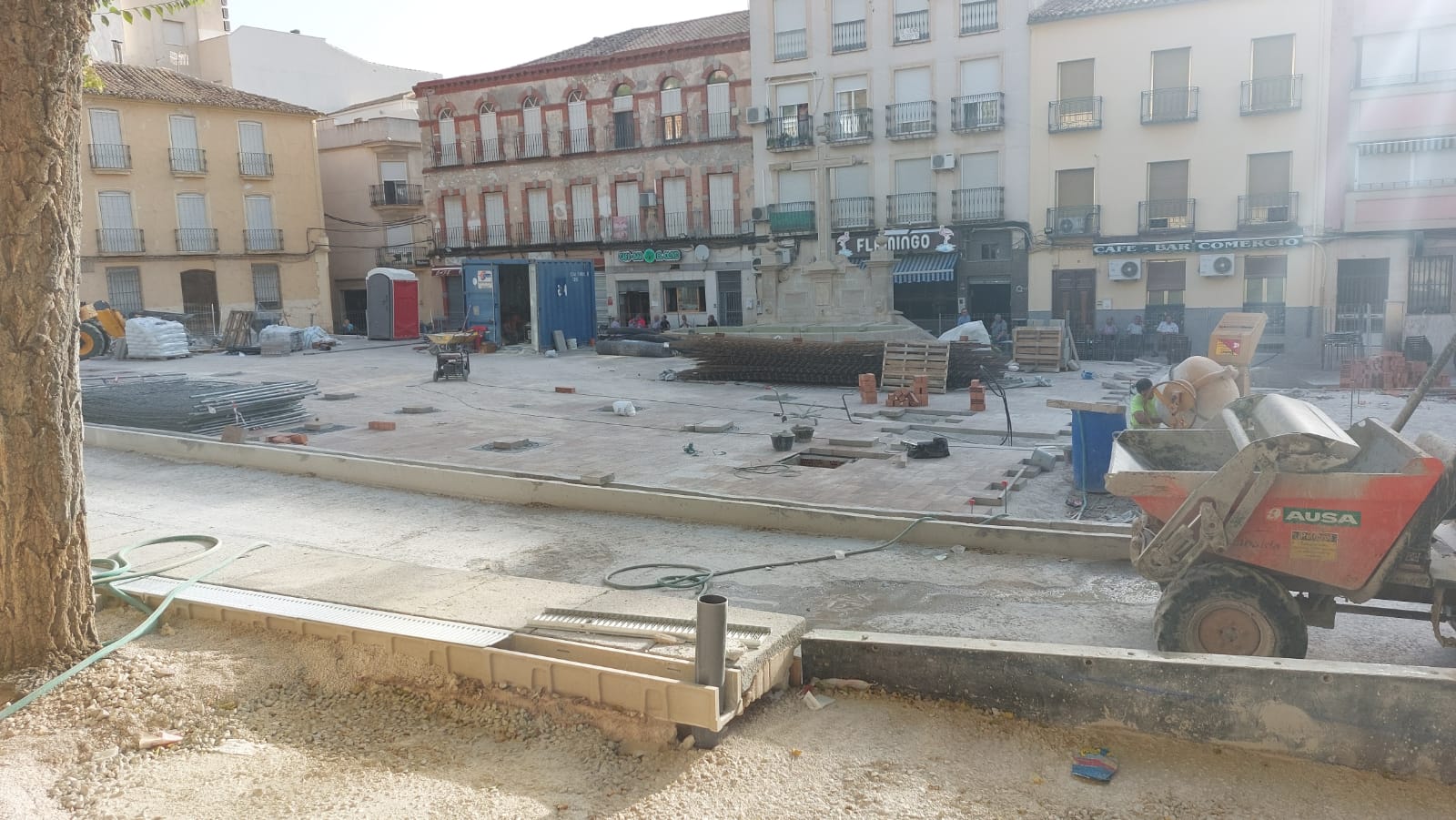 Otra vista de las obras de la Plaza de España