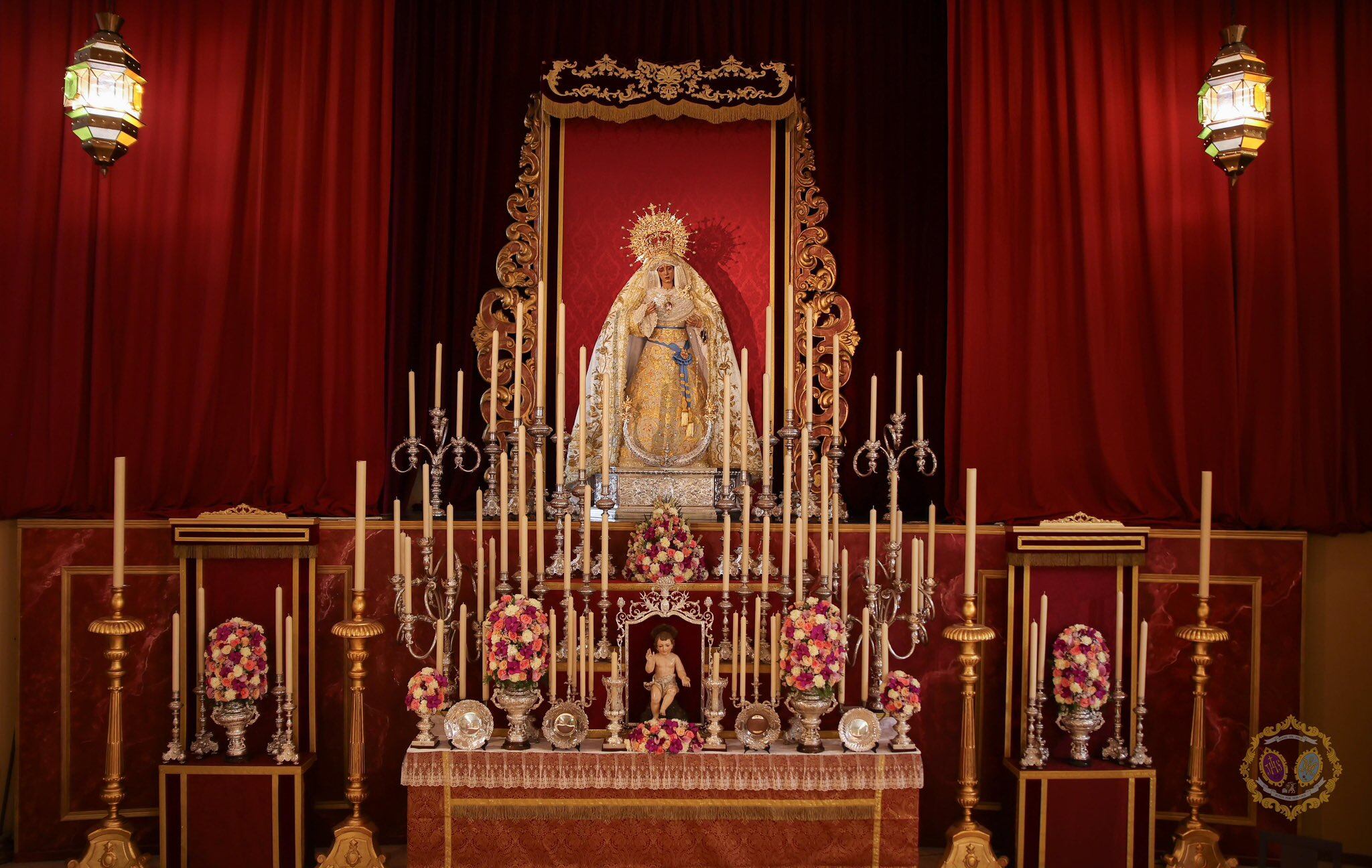 La Virgen del Amor de Pino Montano, durante su triduo en la Parroquia de San Isidro Labrador