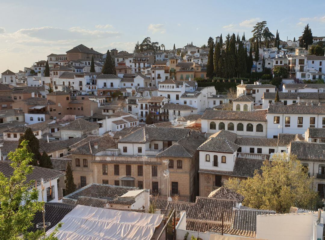 Vista del Albaicín, barrio de Granada declarado por la UNESCO &#039;Patrimonio de la  Humanidad&#039;