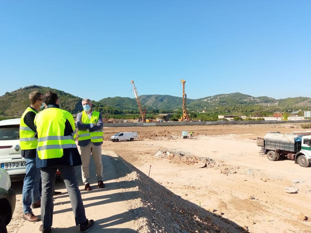 Obras de la Conexión Sur de Oliva en la fase de cimentación 