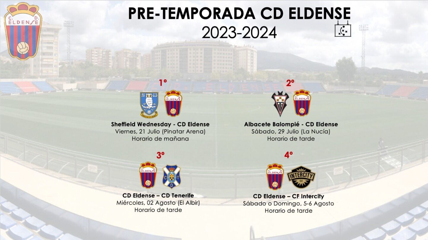 Calendario de amistosos del C. D. Eldense en pretemporada