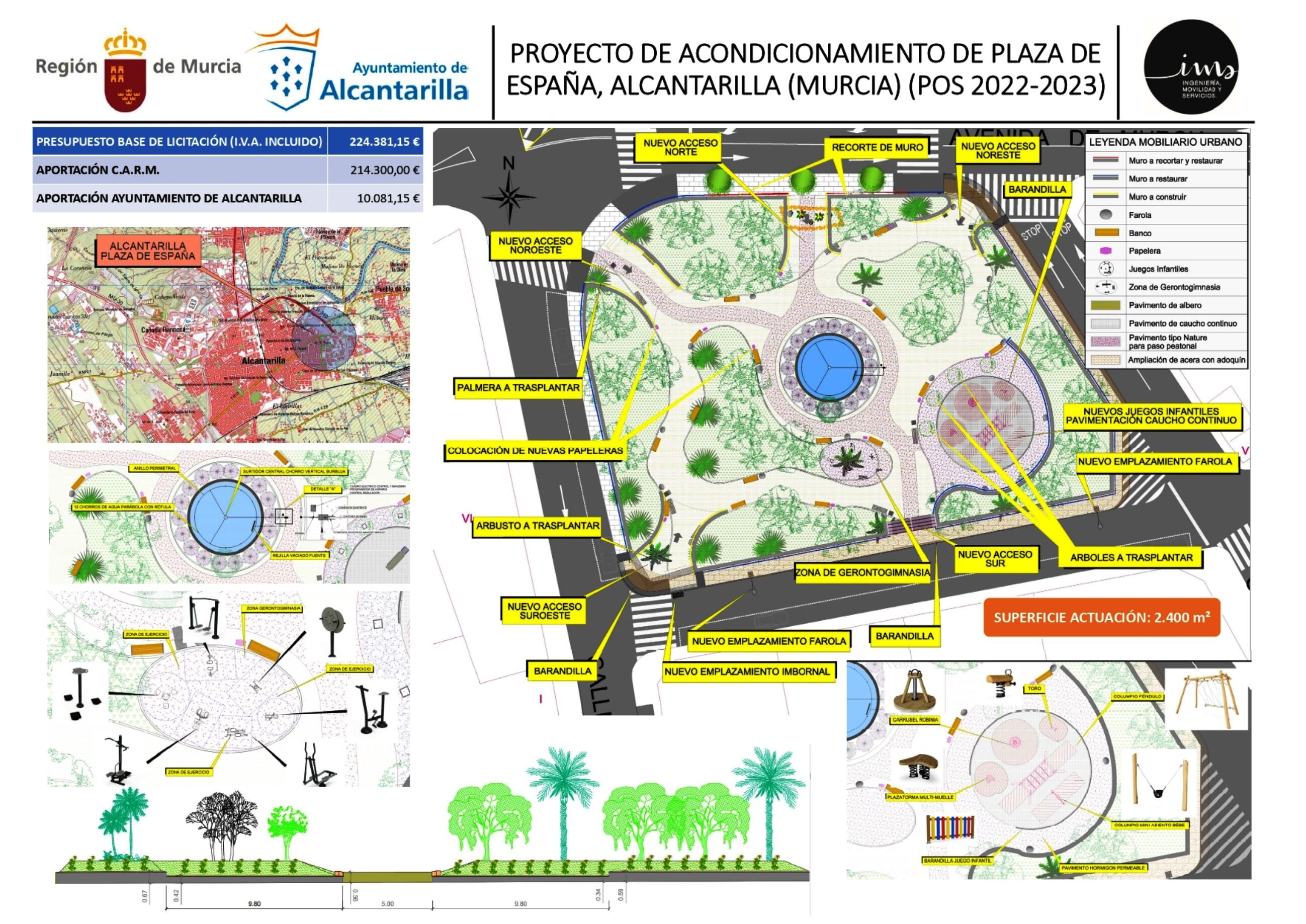 Plano de la Plaza de España de Alcantarilla