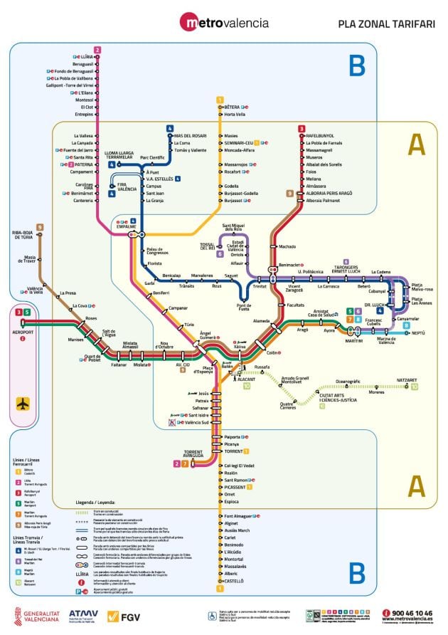 La Generalitat modificará el nombre de 21 estaciones de Metrovalencia para mejorar su identificación y adaptarse a los cambios urbanos