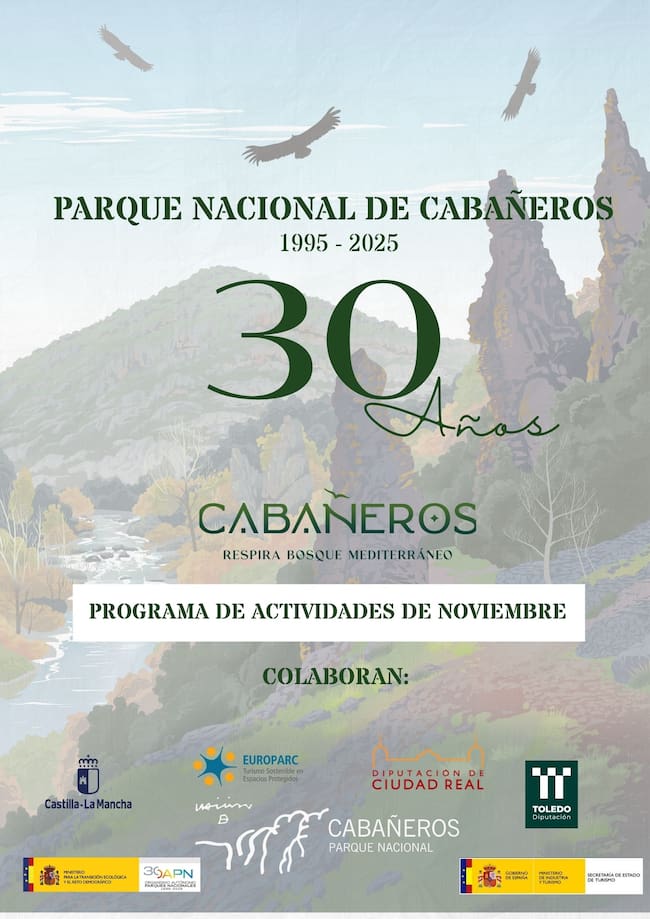 Folleto de actividades para conmemorar el 30 aniversario de Cabañeros