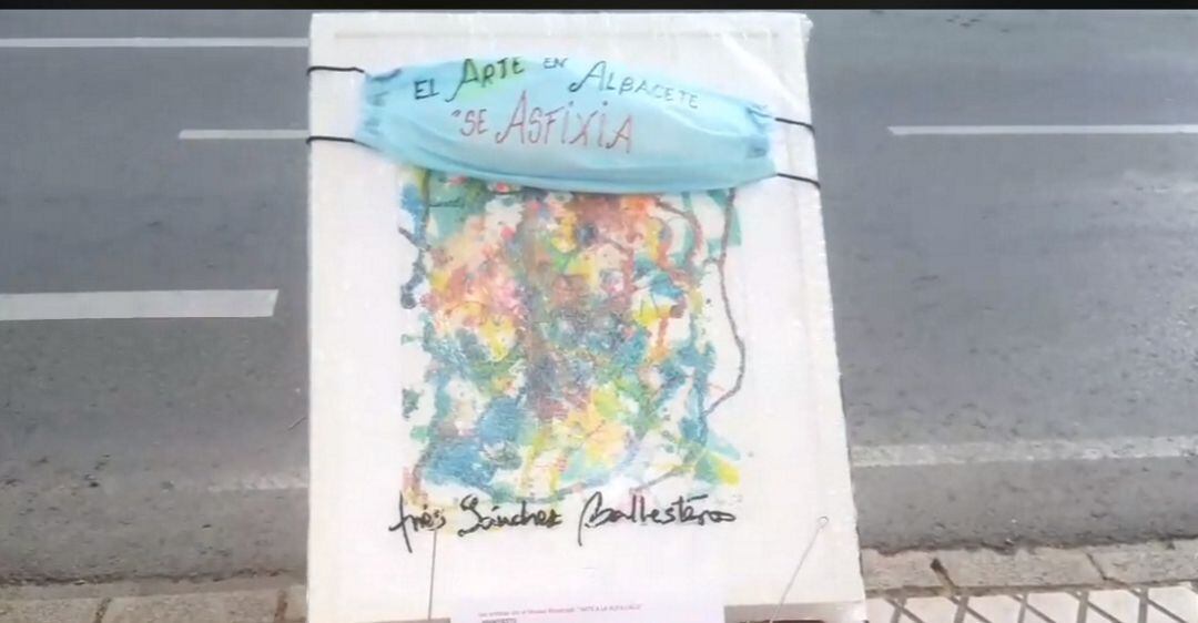 Uno de los cuadros reivindicativos de la protesta