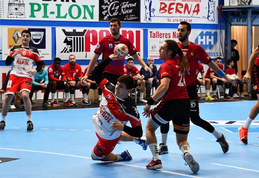 El pivote navero, Pablo Herranz, durante un partido ante Granollers.