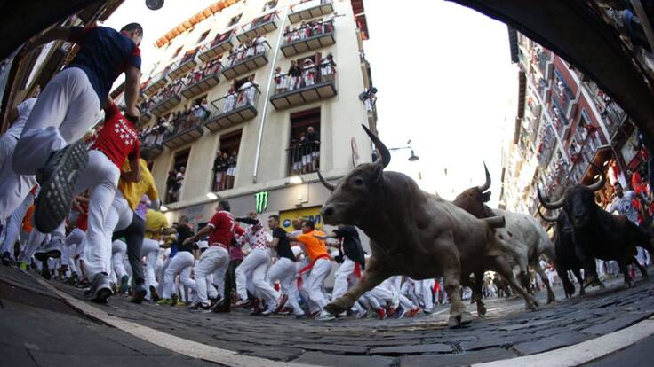 Sexto encierro Sanfermines 2019 con toros de Núñez del Cubillo (12/07/2019)