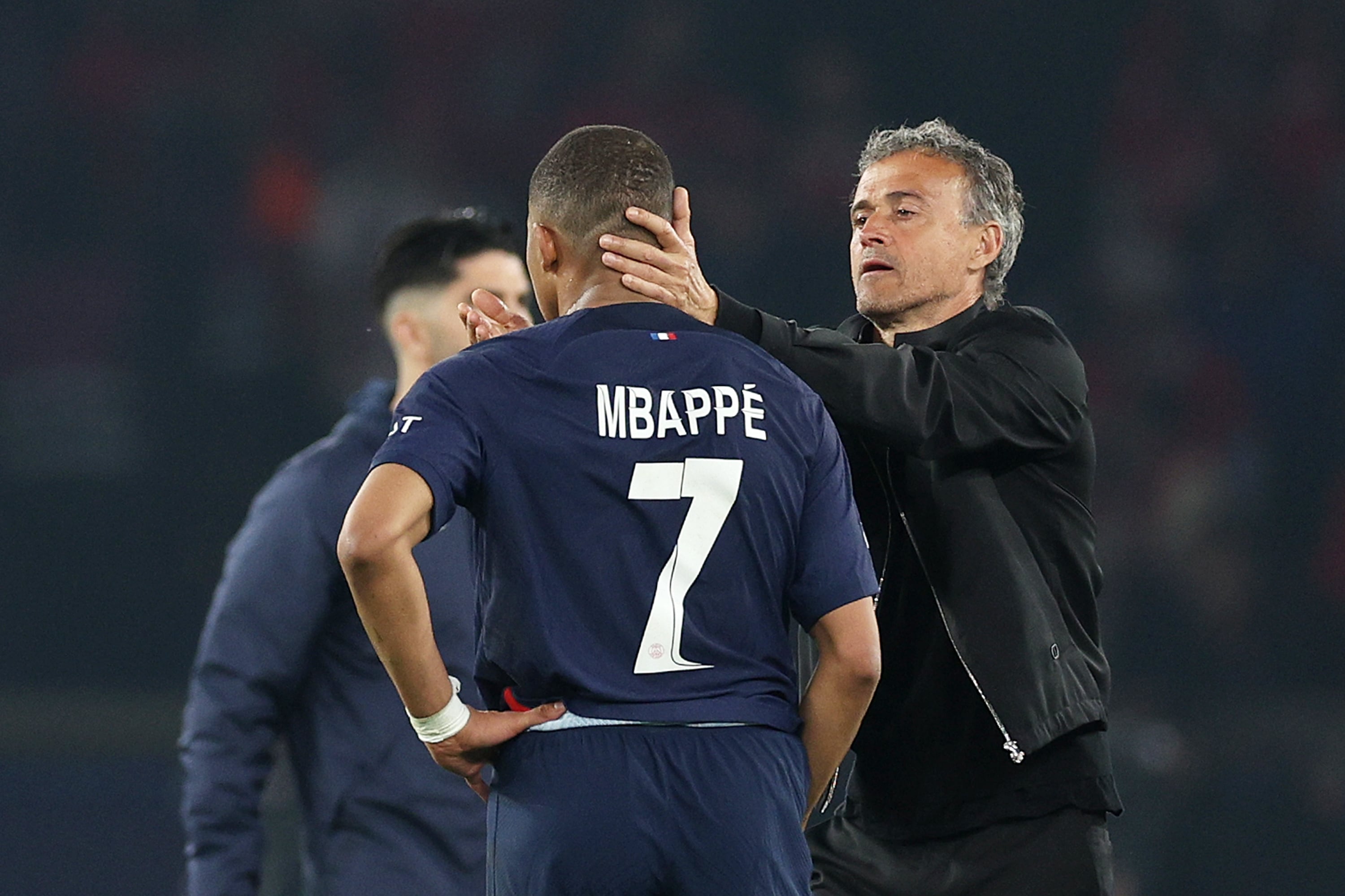 Luis Enrique y Mbappé.