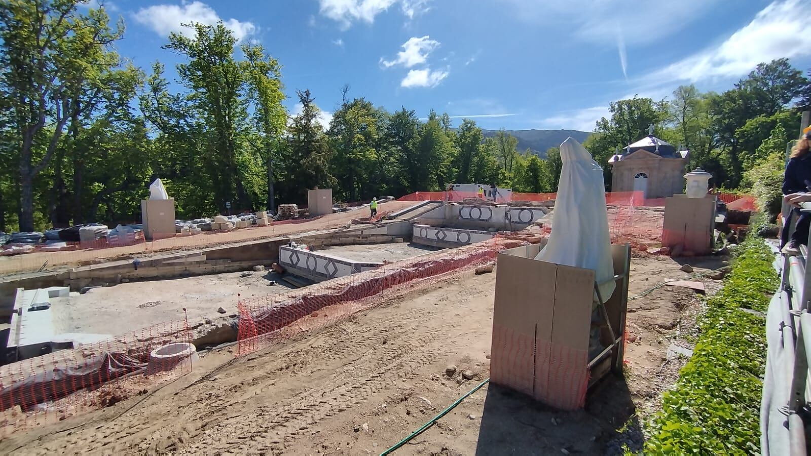 Estado actual de las obras en la Fuente de la Cascada