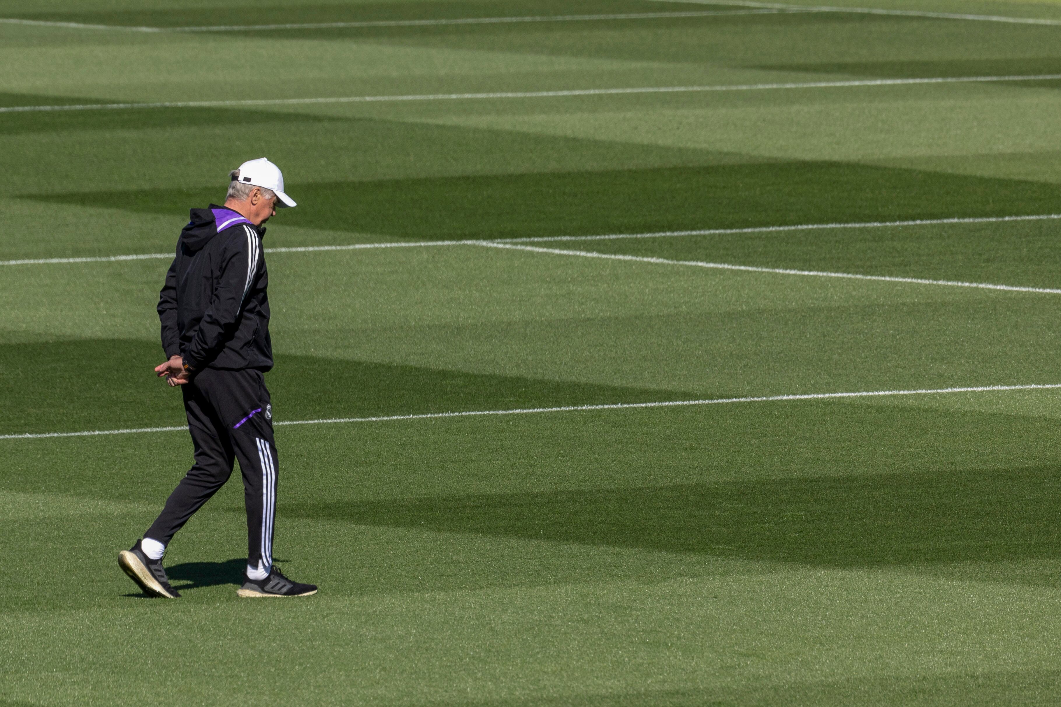 El entrenador italiano del Real Madrid Carlo Ancelotti, durante un entrenamiento