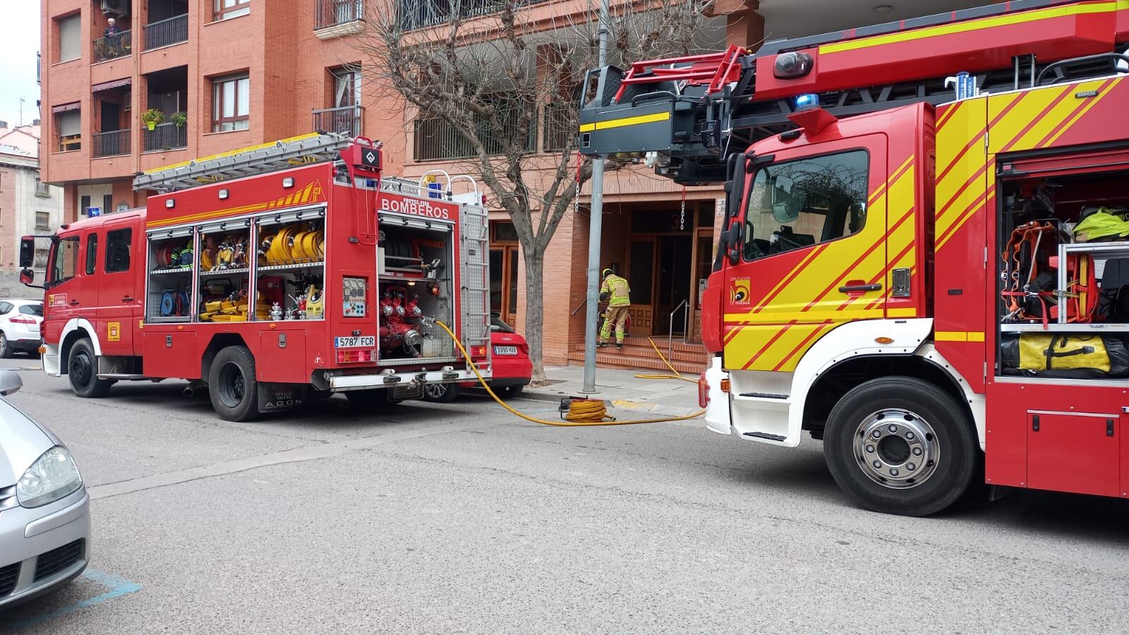 Intervención de los bomberos en Barbastro