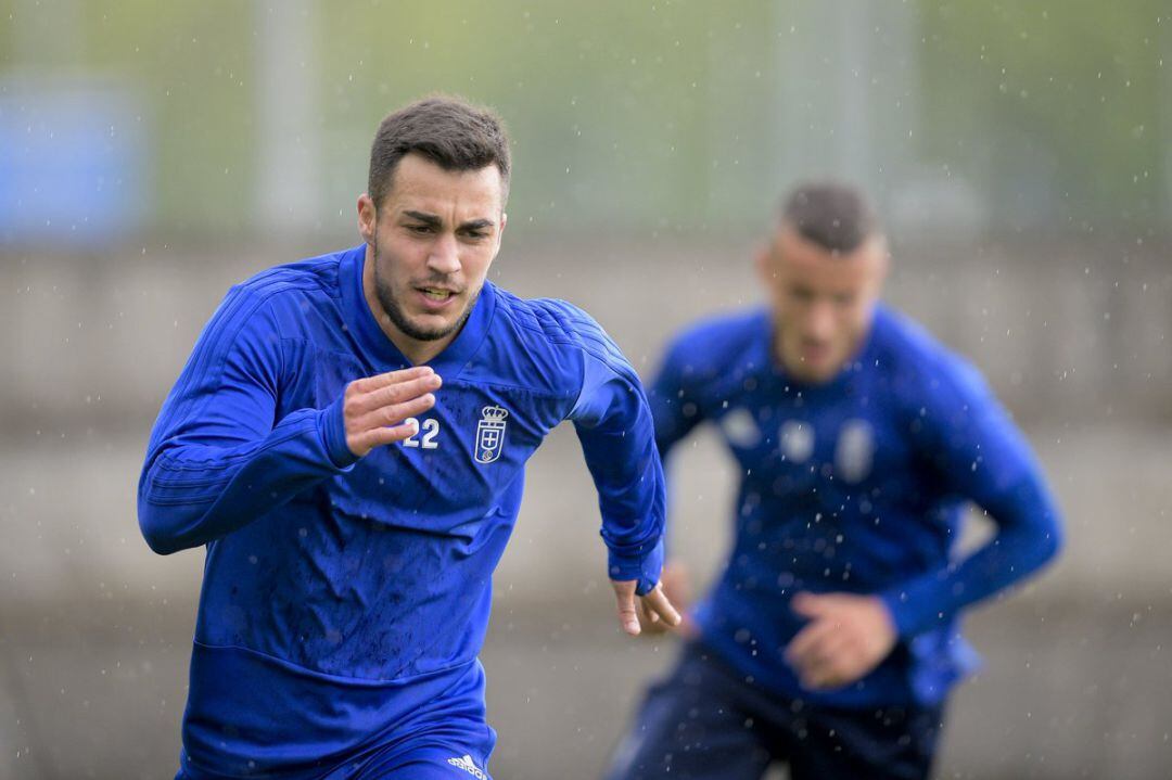 Joselu durante un entrenamiento 