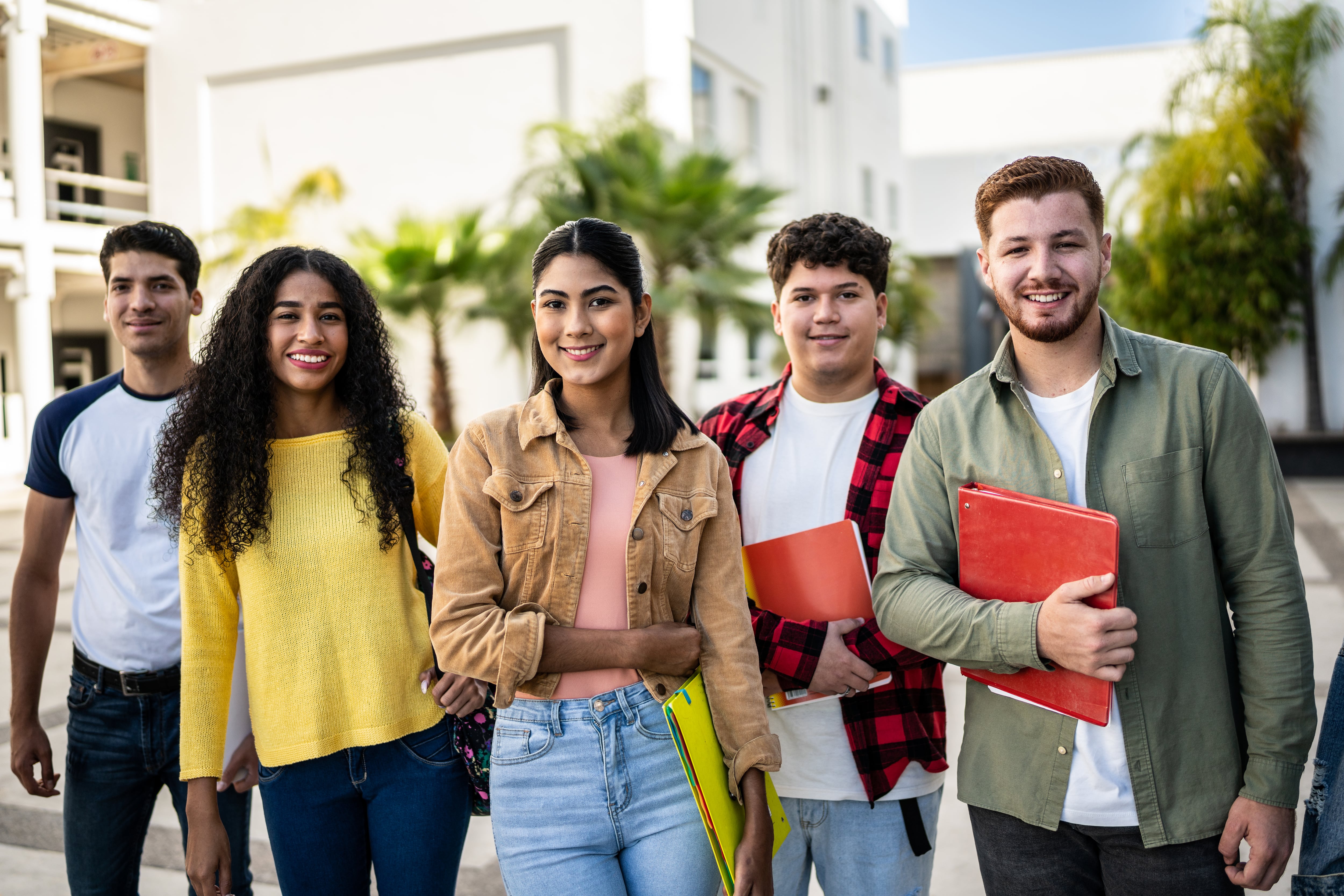 Portrait of young students at university