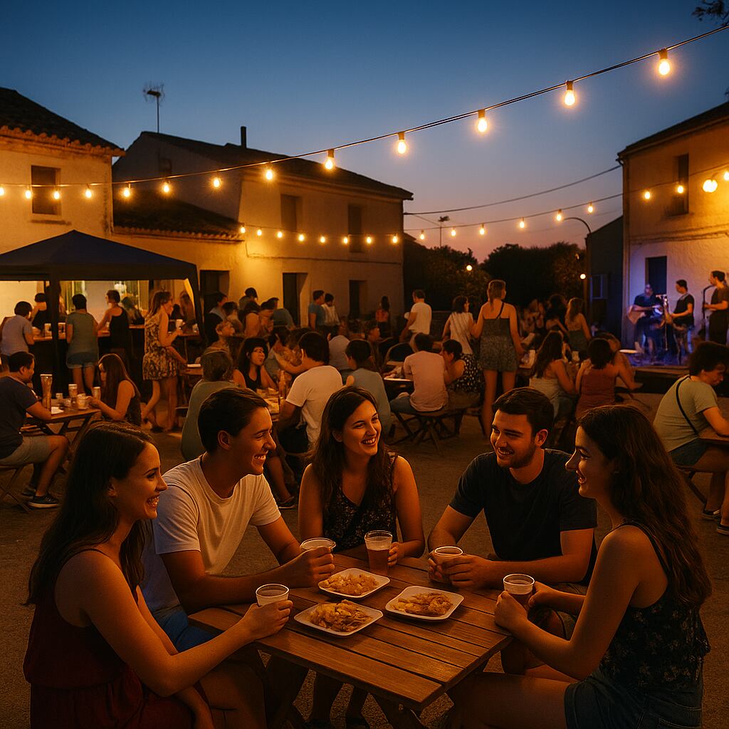 Tapas, música y ganas de pasarlo bien (Simulación creada con IA)