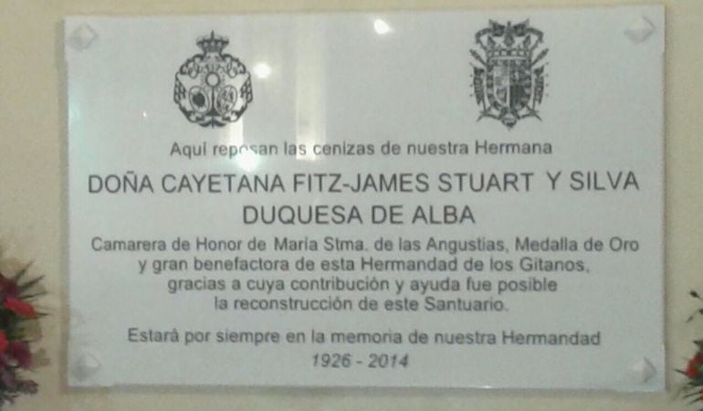 Lugar en el que reposan parte de las cenizas de Cayetana de Alba