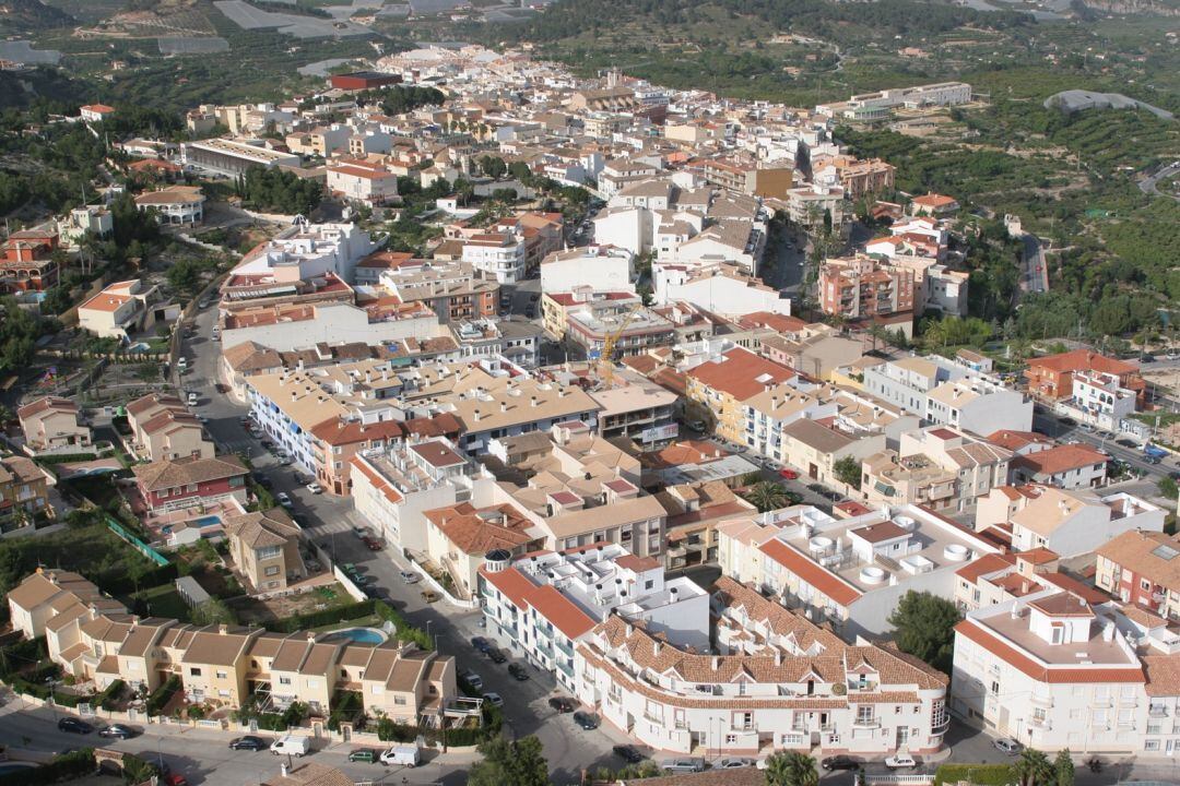 Vista aérea del casco urbano de la Nucía. Imagen de archivo