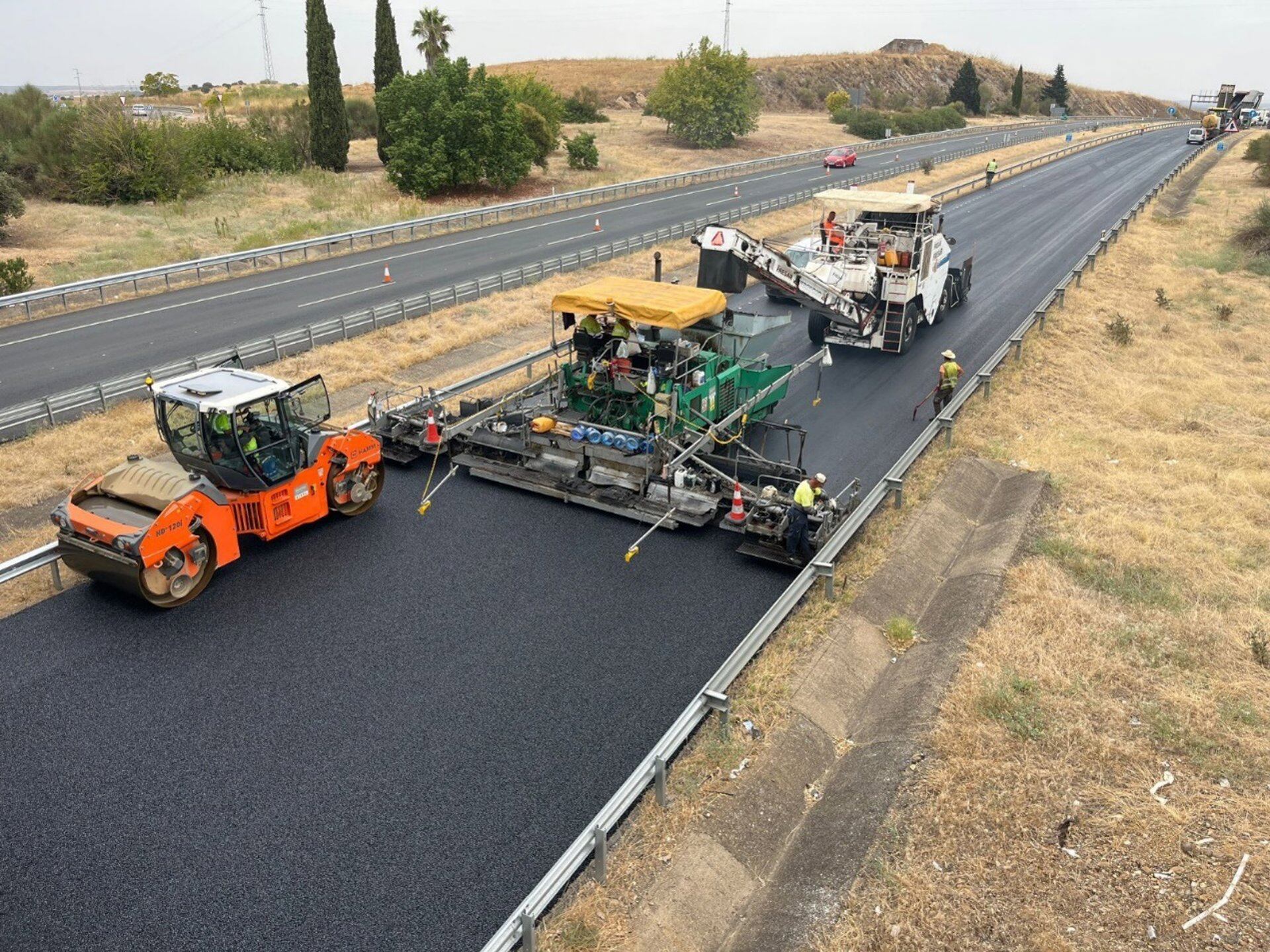 Obras en la autovía A-5 a la altura de Badajoz
