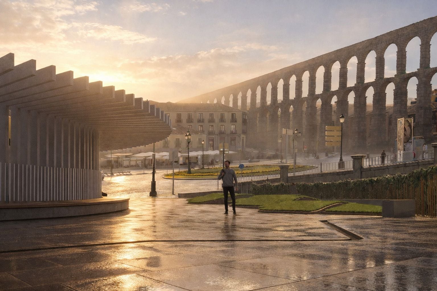 El proyecto ha sido concebido para integrarse plenamente en su entorno, sin alterar las vistas del conjunto monumental. Recreación virtual del proyecto.