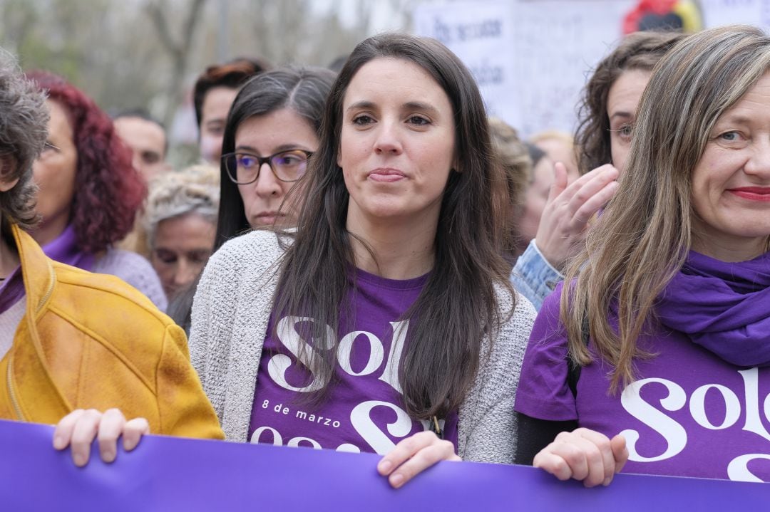 Irene Montero en la manifestación del 8M.