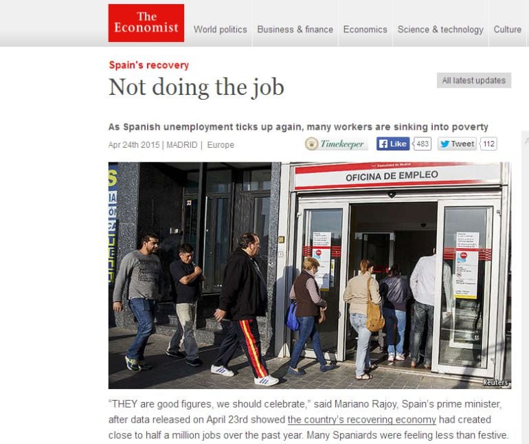 Artículo editorial del semanario The Economist sobre el trabajo por hacer de Mariano Rajoy