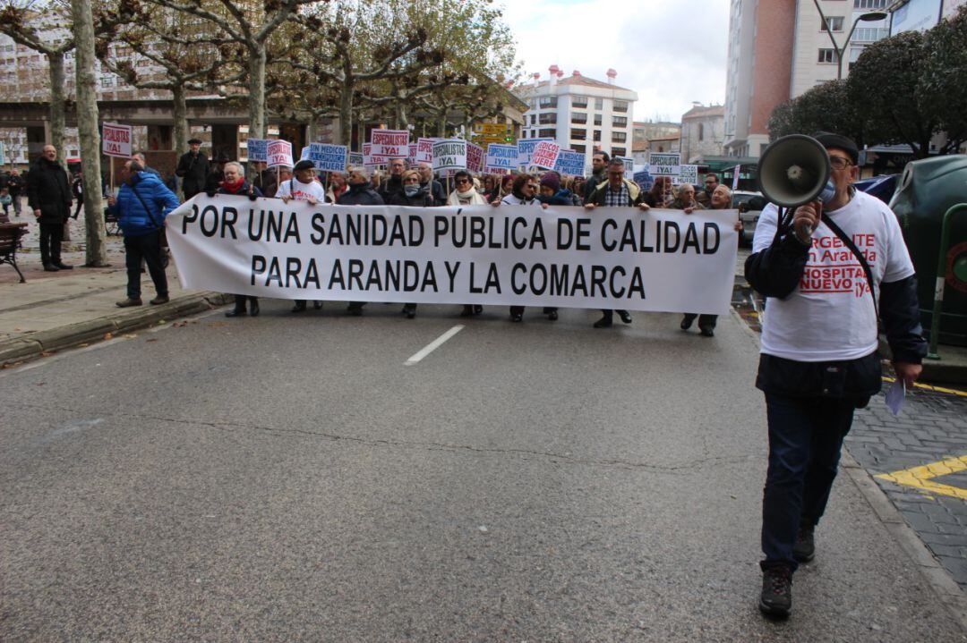 Manifestantes de la Ribera en la movilización provincial por una Atención Primaria y una sanidad pública de calidad en Burgos