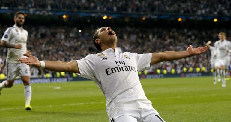 Chicharito celebra su gol ante el Atlético