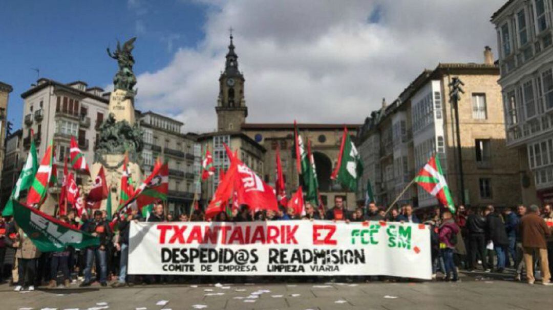 Los trabajadores de FCC durante una movilización el pasado año