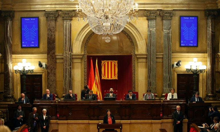 Roger Torrent, durante el último pleno en el Parlament