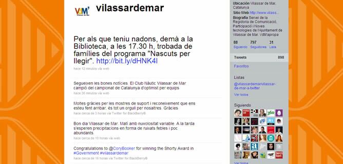 El Twitter del Ayuntamiento de Vilassar de Mar triunfa en los &#039;Shorty Awards&#039;