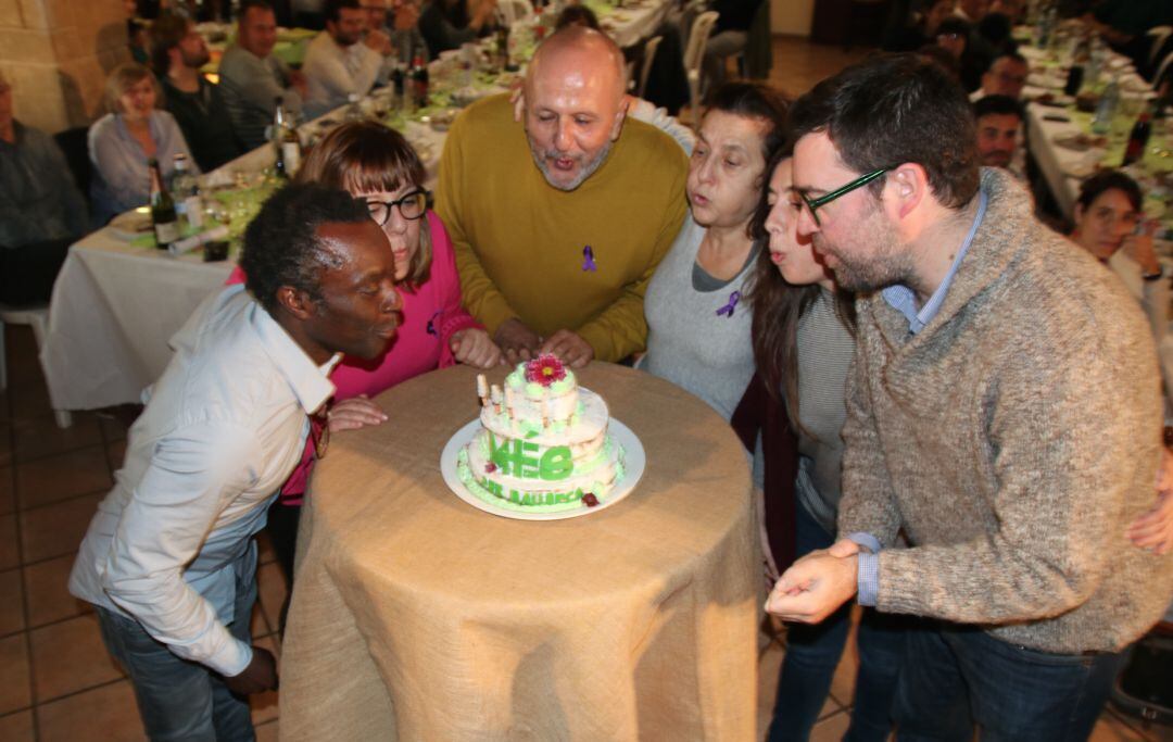 Cargos del partido, este sábado, durante la celebración del quinto aniversario de la formación