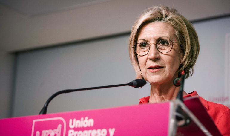 La líder de UPyD, Rosa Díez, presenta la campaña y el lema de la formación para las elecciones municipales y autonómicas de mayo.