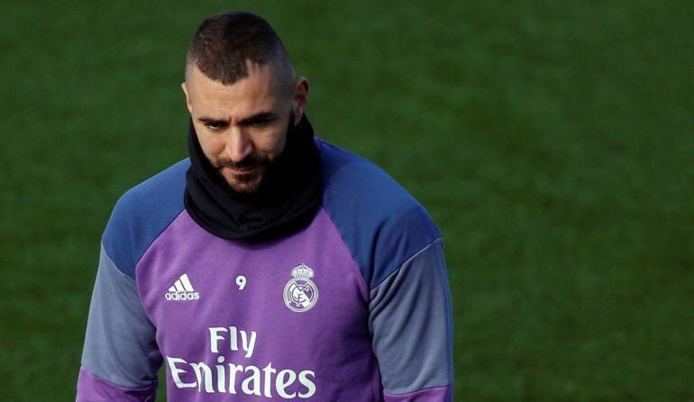 Karim Benzema, durante un entrenamiento