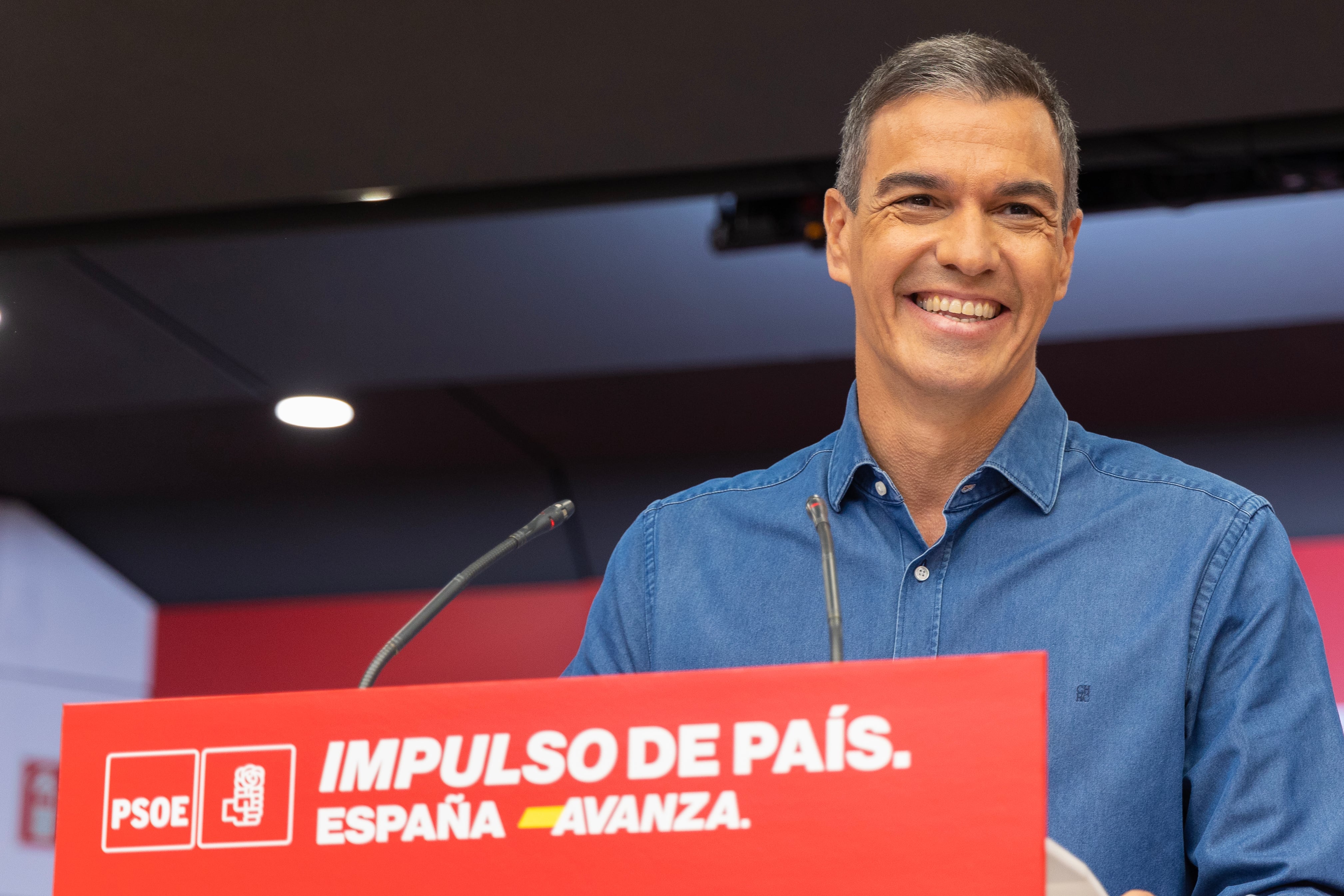 El líder socialista y presidente del Gobierno, Pedro Sánchez