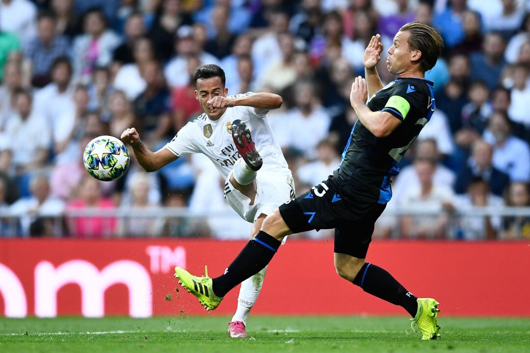 Lucas Vázquez, en el partido entre el Real Madrid y el Brujas.