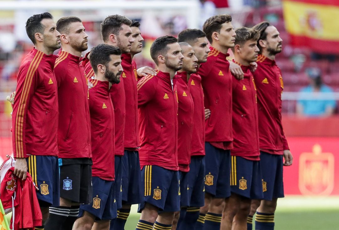 El once de España en el partido amistoso ante Portugal.