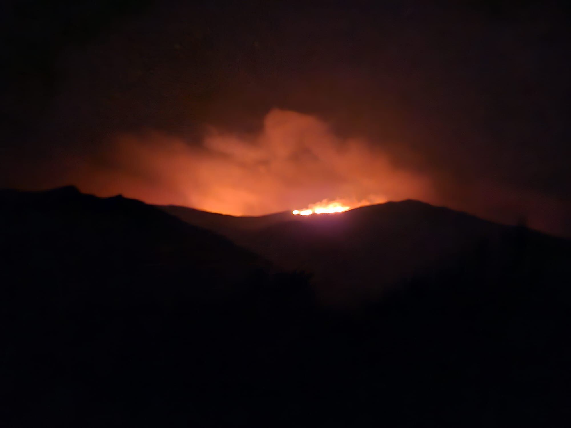 El incendio de Candelario, a última hora de este lunes/Cadena SER