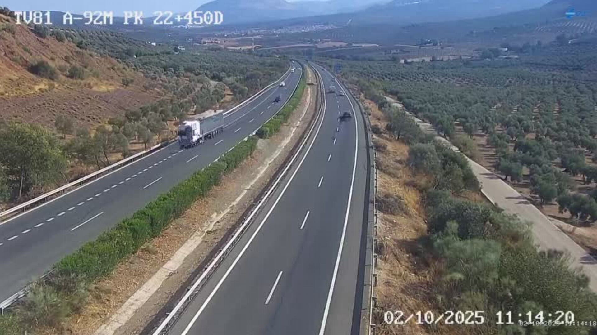Autovia A-92M a su paso por Villanueva del Trabuco