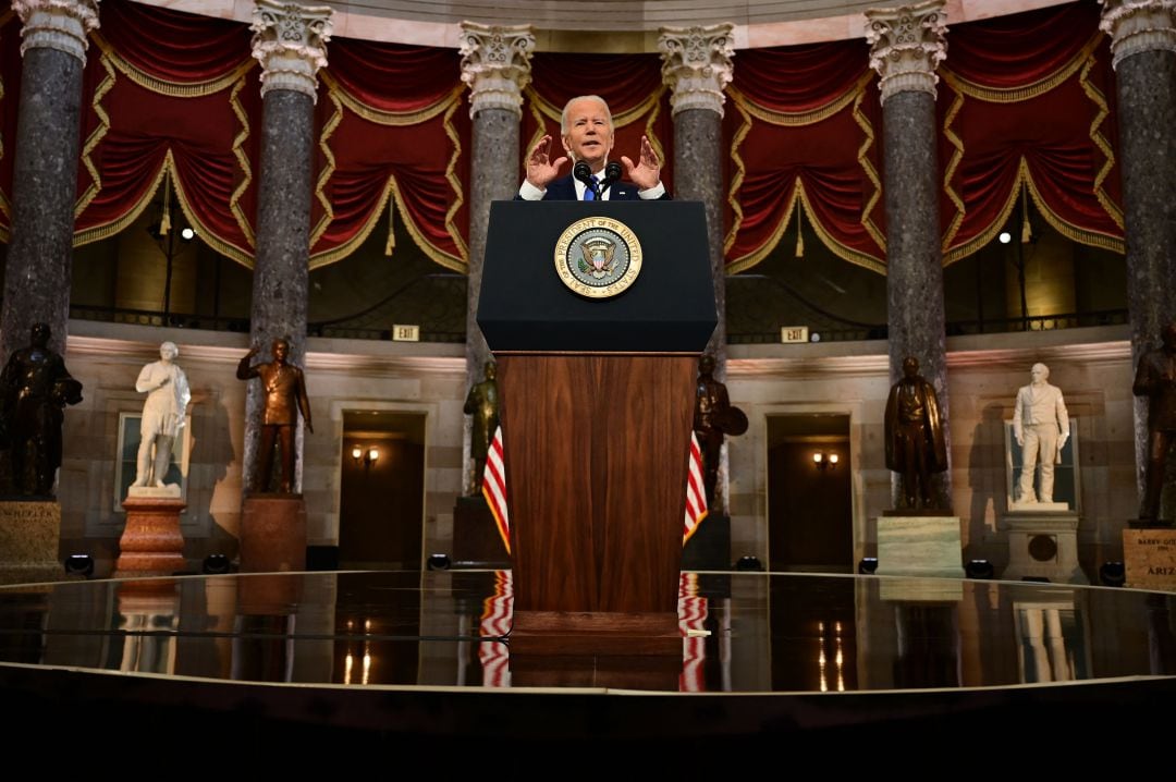 Discurso de Joe Biden en el aniversario del asalto al Capitolio. 