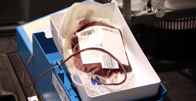 Detall d&#039;una bossa de sang.