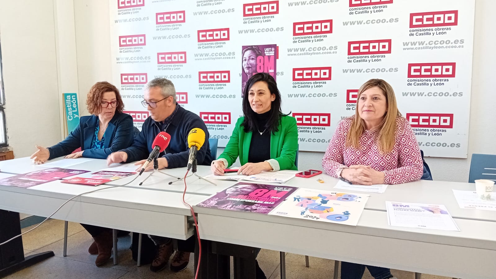 Comparecencia conjunto de UGT y CCOO con motivo del 8M