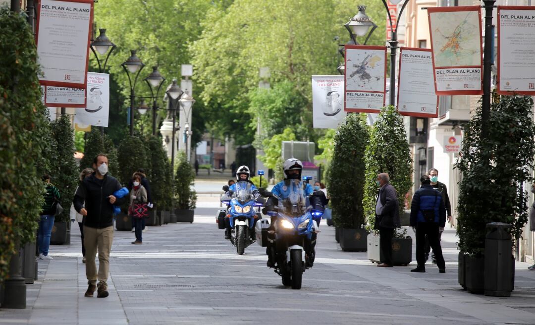 Imagen de archivo de la calle Santiago de Valladolid durante el estado de alarma en toda España