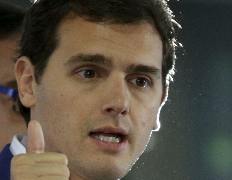 El líder de Ciudadanos, Albert Rivera, durante el acto en el que valoró los resultados de las elecciones municipales y autonómico.