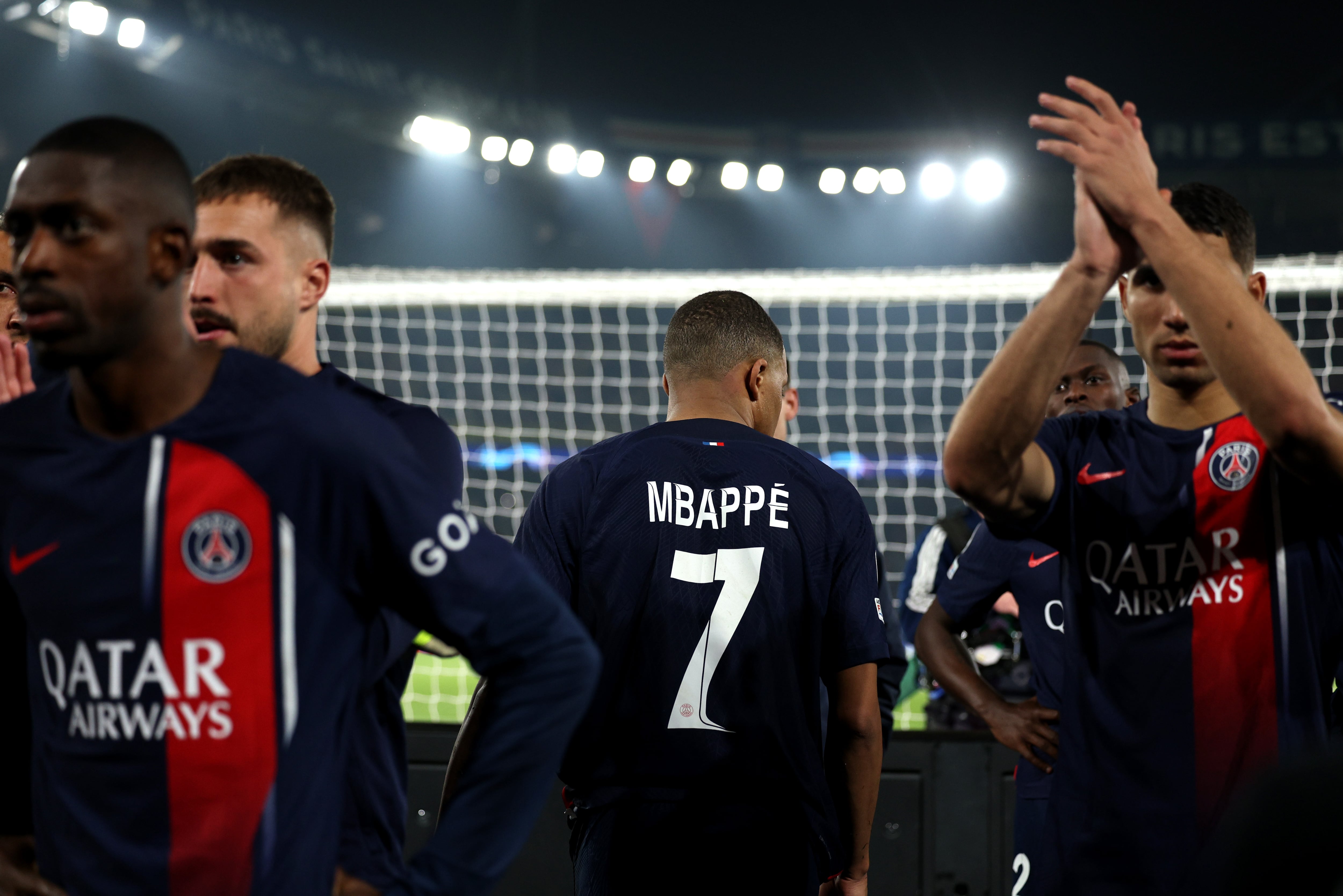 Mbappé, en su último partido europeo con el PSG.