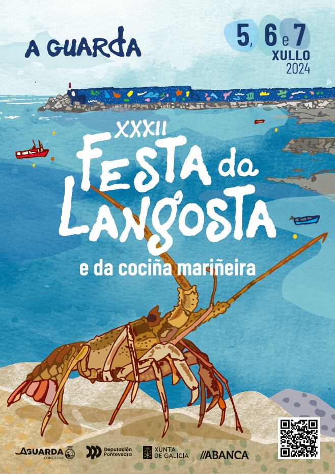 Cartel de la Festa Langosta en A Guarda para este 2024