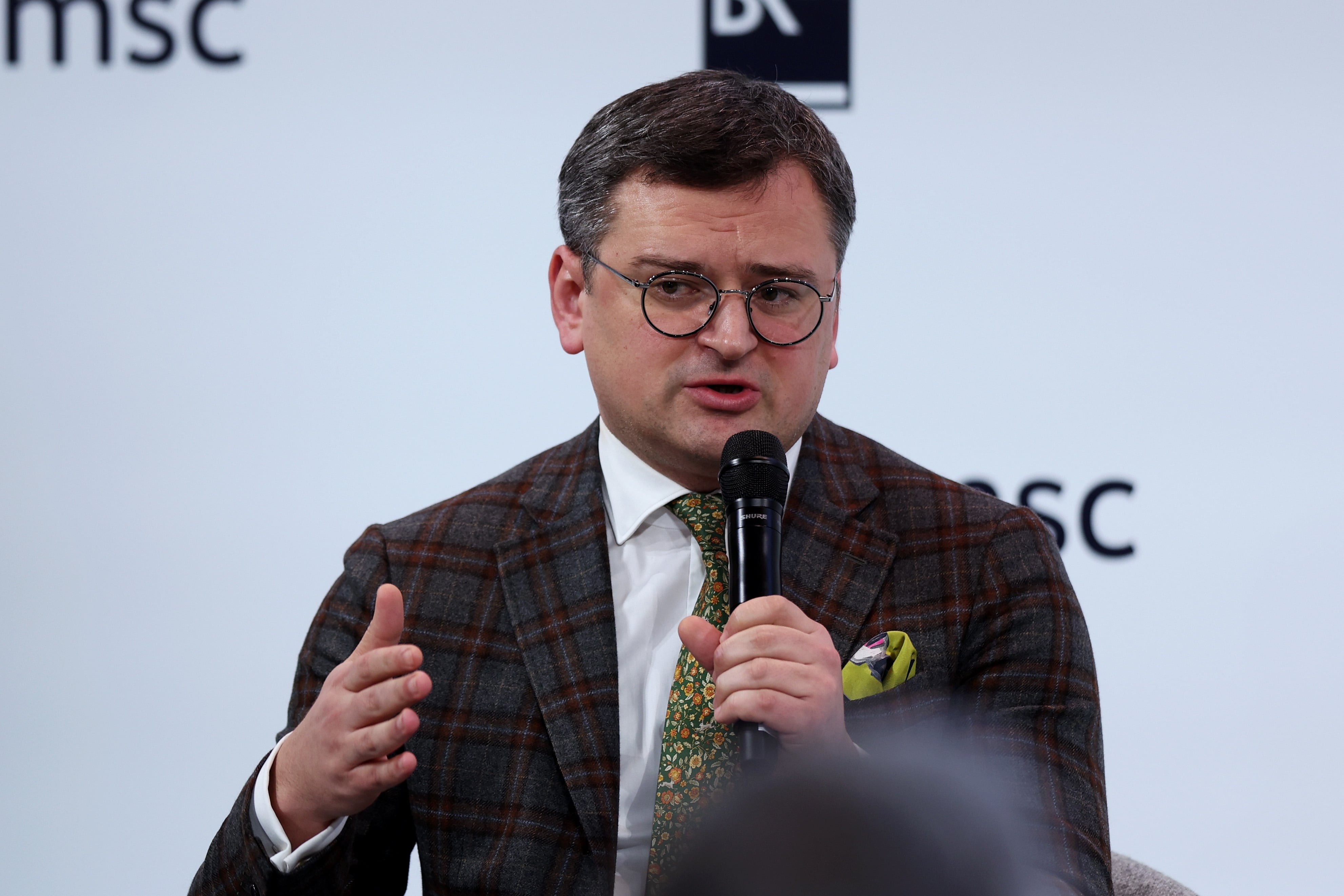 El ministro Dmytro Kuleba, durante su internvención en la Conferencia de Seguridad de Munich 