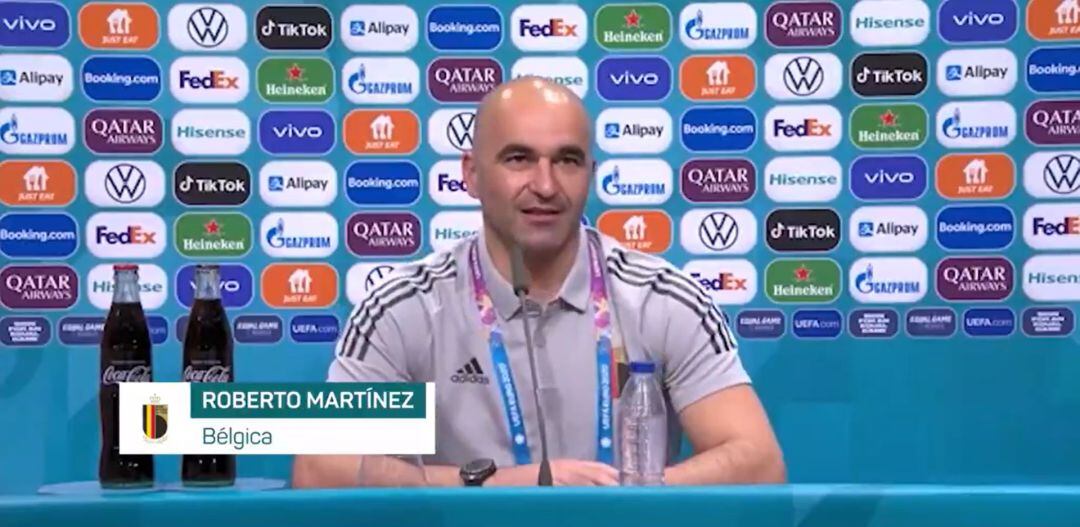 Roberto Martínez, durante la rueda de prensa previa al partido