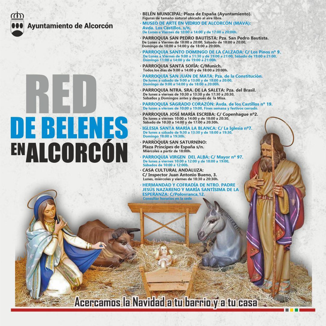 Cartel de la red de Belenes de Alcorcón