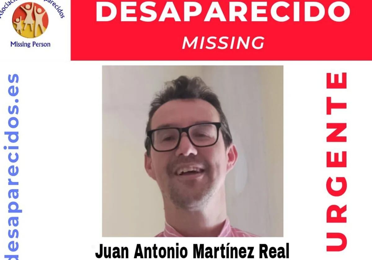 Cartel de desaparición de Juan Antonio Martínez Real