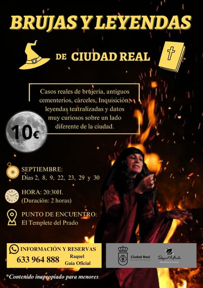 Nuevas fechas de la visita guiada 'Brujas y leyendas' de Raquel Méndez en Ciudad Real