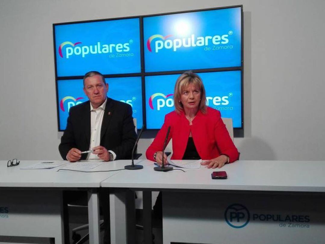 Elvira Velasco junto a Javier Faúndez en una rueda de prensa